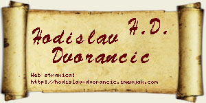 Hodislav Dvorančić vizit kartica